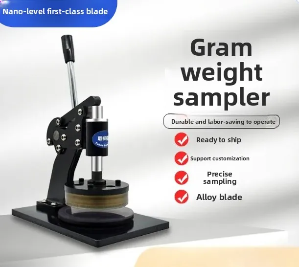 Hand-pressed disc gram weight sampler Slotted cardboard sampler