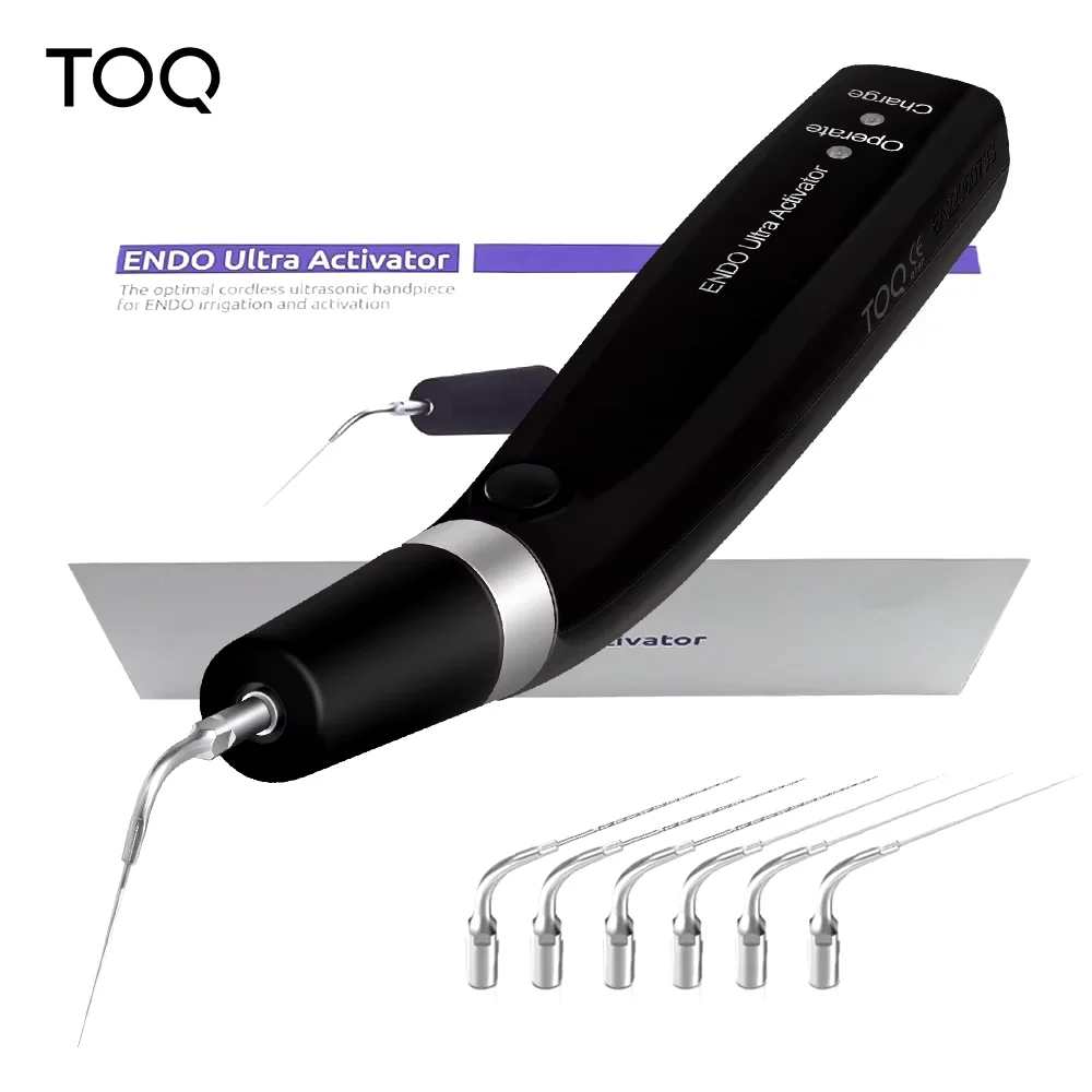 Dental Endo Ultra Activator Endo Irrigator Handpiece with 6 Tips 40-50Khz 1500mAh Cordless Ultrasonic Activator