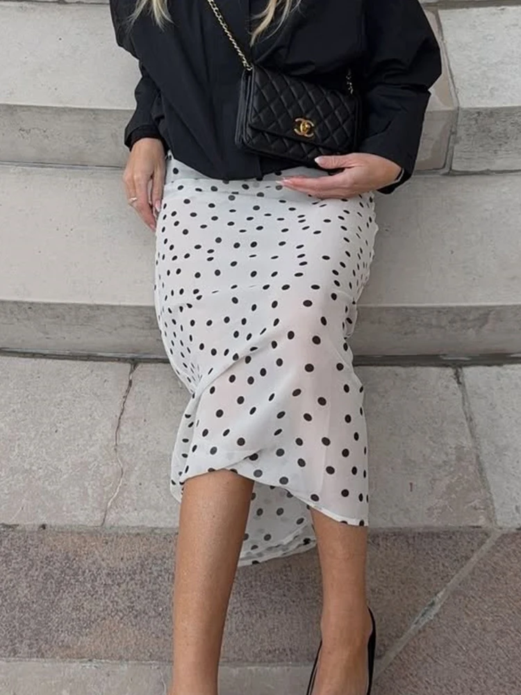 Trendix Print Sexy Sheer Maxi Skirt For Women High Waist Casual Loose See Through Long Skirts 2026 Summer Party Boho Beach Skirt