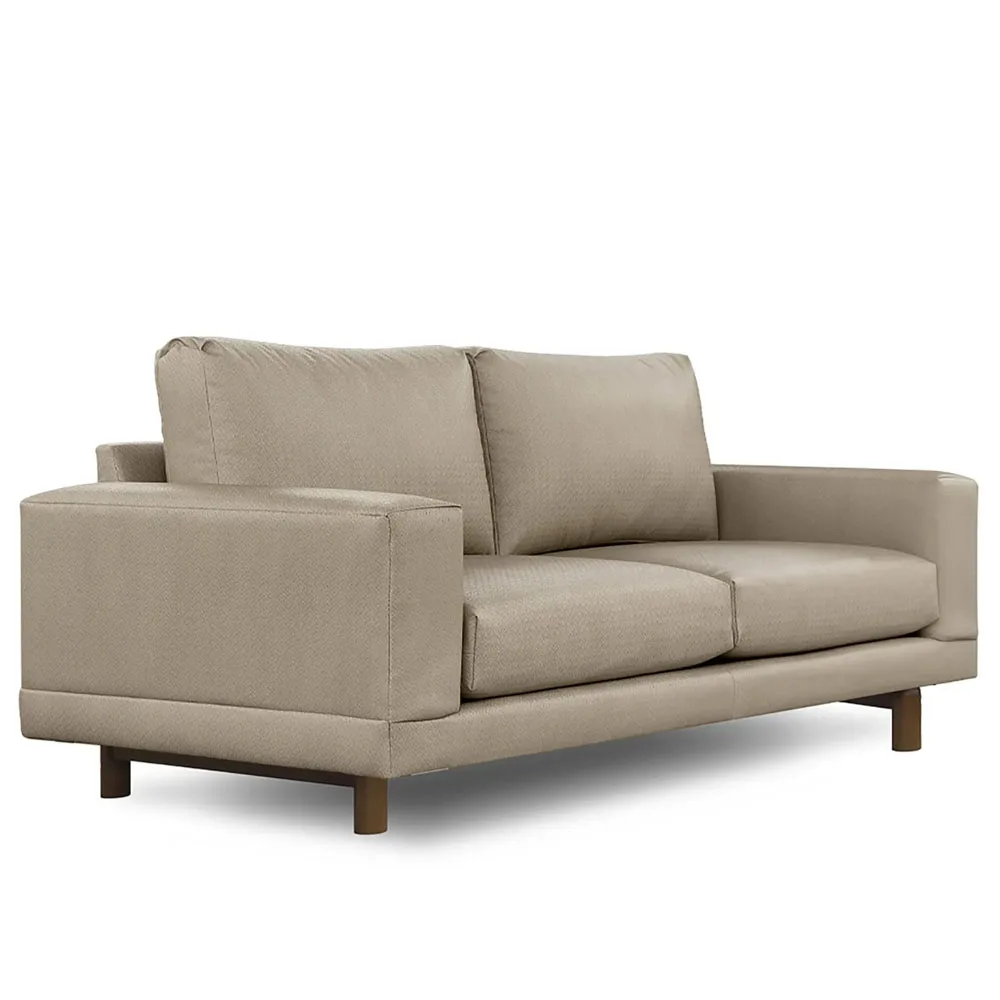 

Wholesale Luxury Two Seat Modern Minimalism Hotel Furniture Light Beige Fabric Sofa Set with Wooden Frame Eco-Friendly Durable