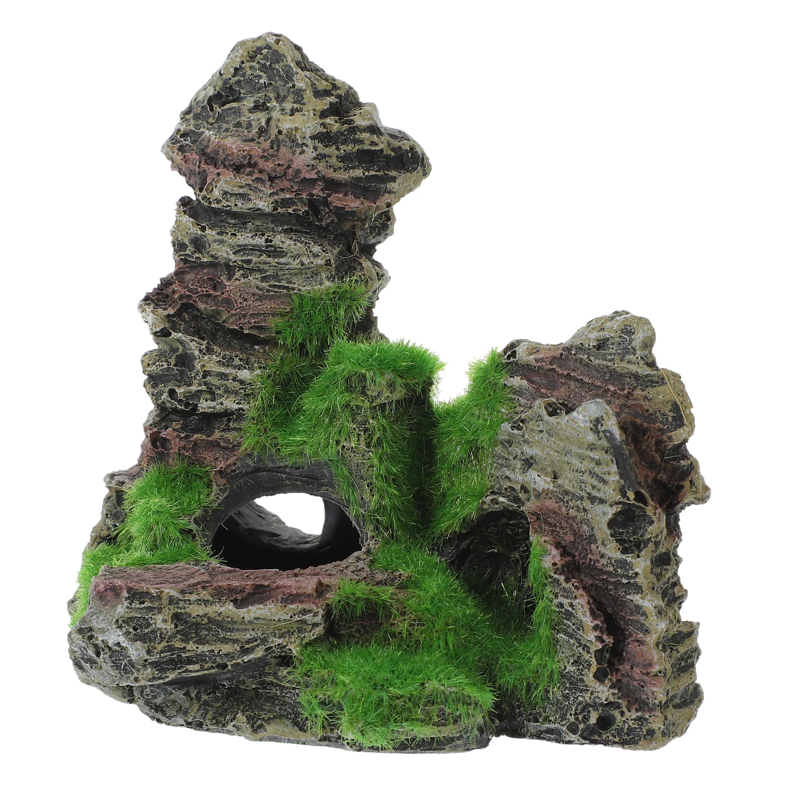 

Resin Hill Decorations for Aquarium Fish Tank Vivid Non Toxic Rockery L scape Supplies Mossy Hill Hideout HouseAquarium Mountain