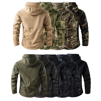Lurker Shark Skin Soft Shell Tactical Jacket Men Waterproof Fleece Hooded Coat Hunt Clothes Autumn New Outdoor Camouflage Jacket 5