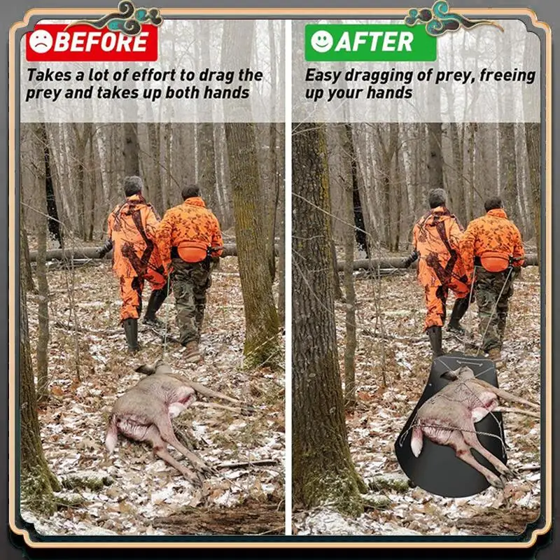 

2Set Deer Drag Sled, Portable Ice Fishing Sled With Rope Multi-Purpose Dog Sled Game Hauler Sled For Hunting, Fire Wood Durable