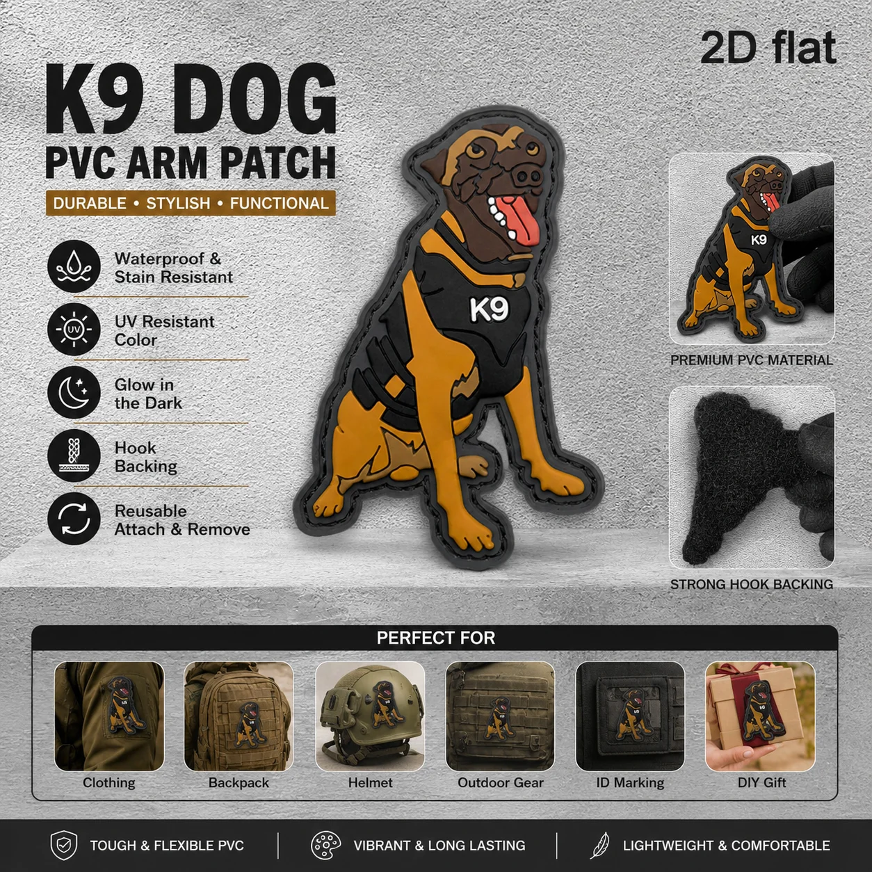 Motorcycle Gear For Dogs - Specifications Available: 1Pc/2Pcs/3Pcs K9 Tactical Police