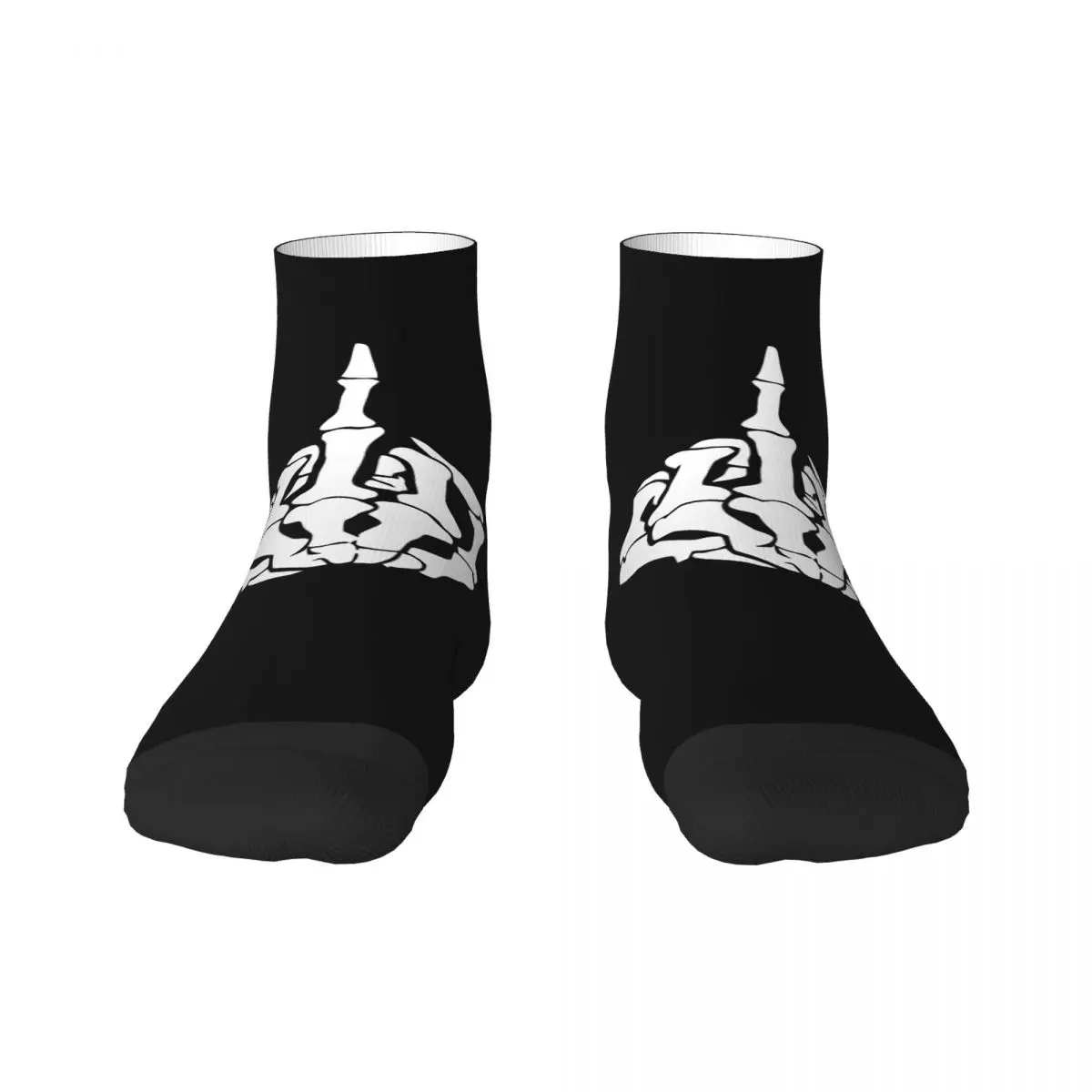 Kawaii Mens Skeleton Middle Finger Dress Socks Unisex Warm Breathbale 3D Printing Crew Socks