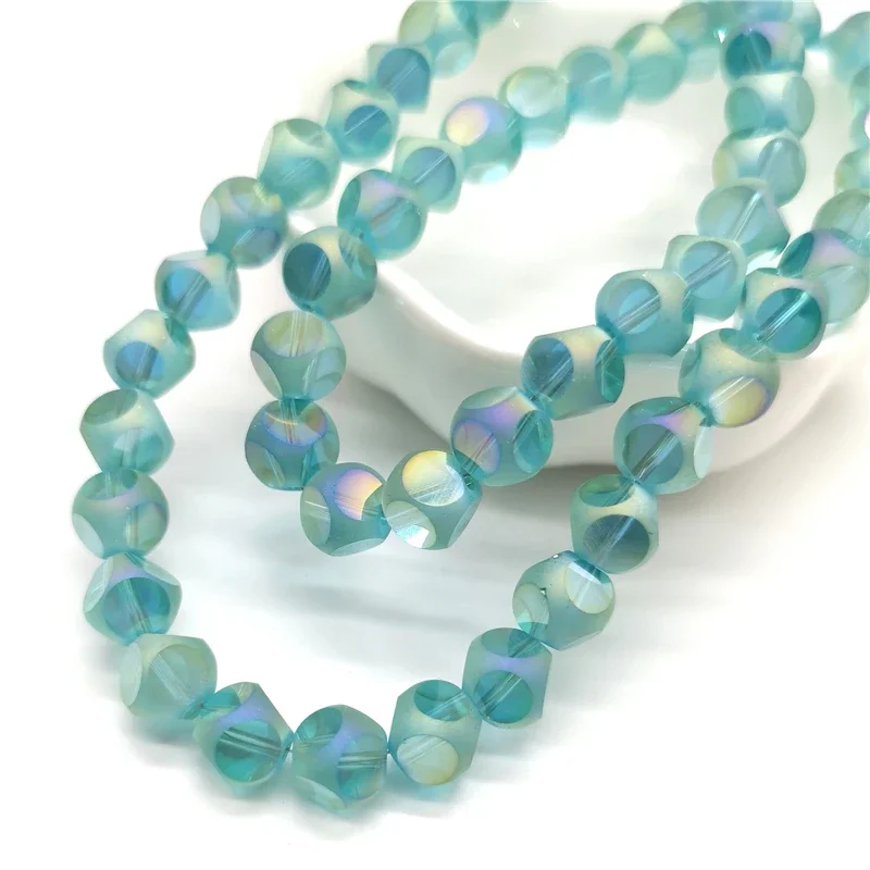 8mm Crystal Glass Beads Accessories For Jewelry Making, Six Faceted  Cube  Beads,20 pcs/lot