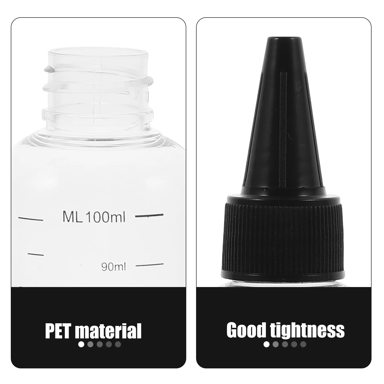 

10pcs Graduated Bottles 100ml Transparent Pointed Mouth Refillable Storage Containers Plastic Dropper Reusable Liquid