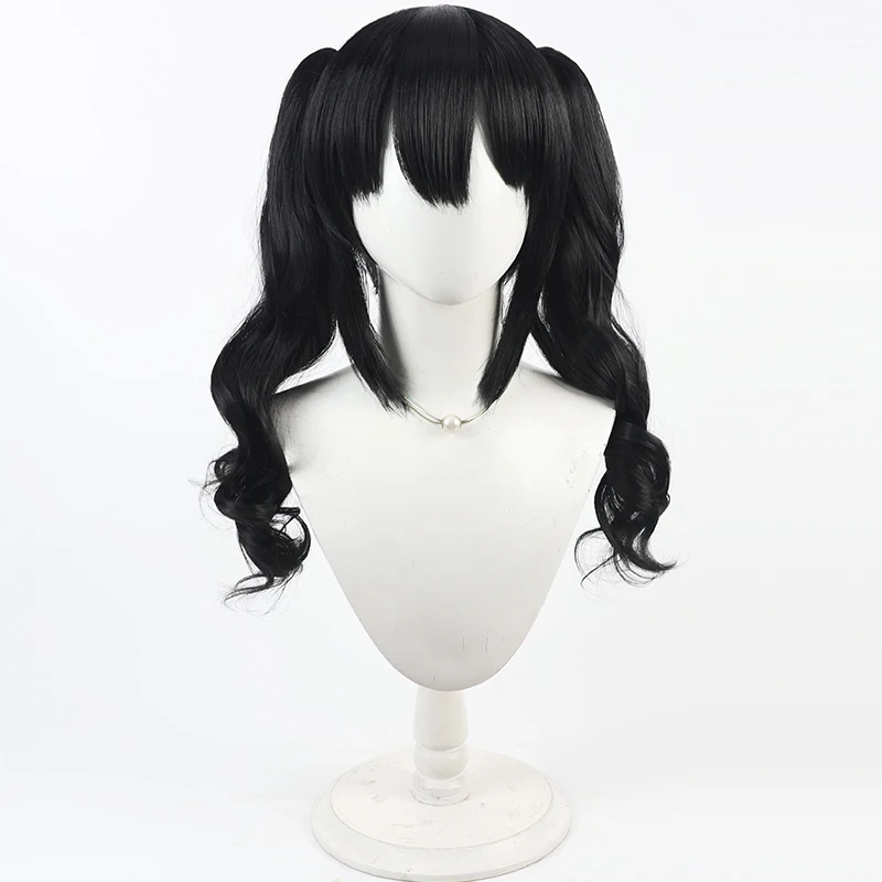 Jogo kurobe nanoka peruca cosplay preto duplo rabo de cavalo peruca cosplay para comicon festa adulto feminino masculino