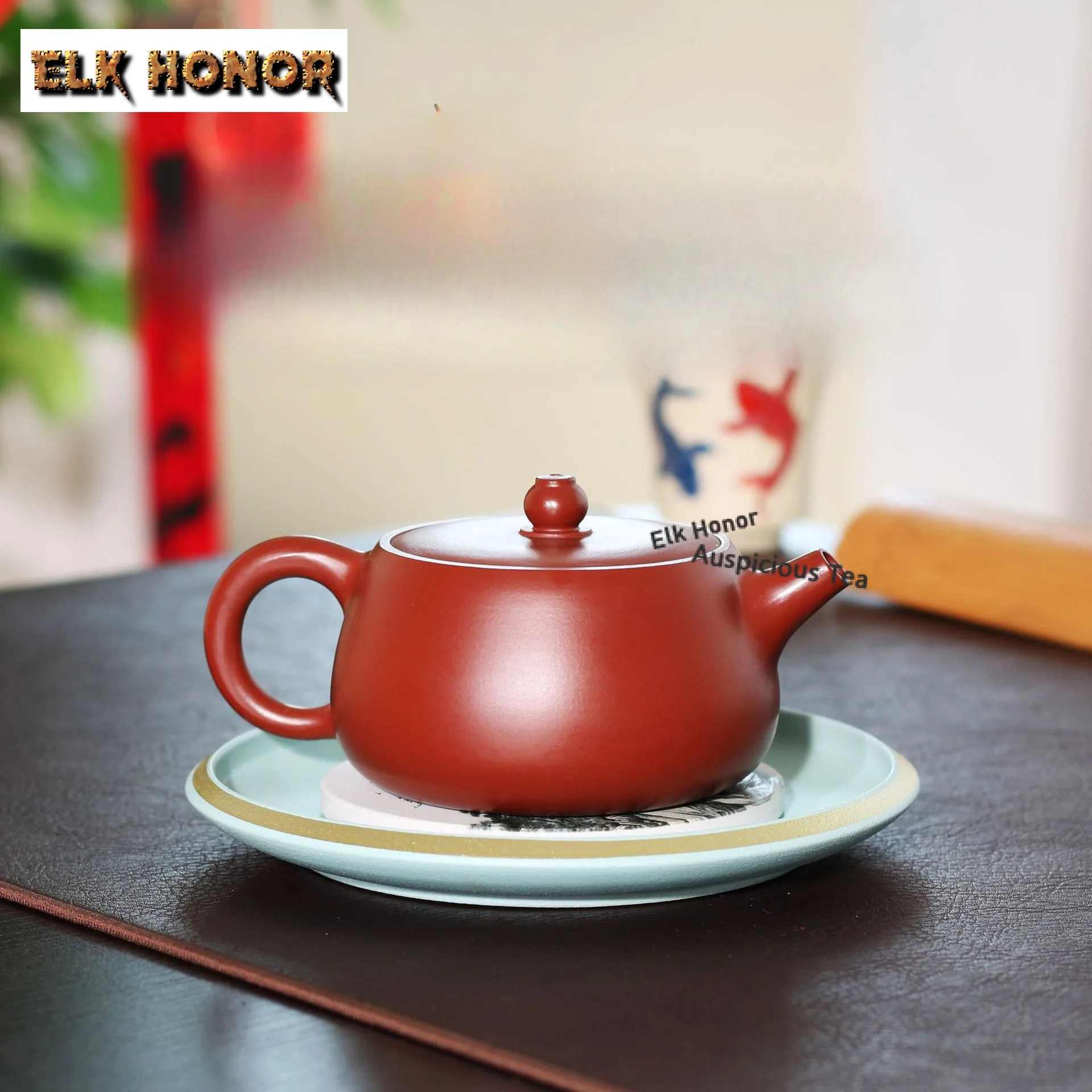 270ml High-end Yixing Purple Clay Teapots Handmade Flat Pot Raw Ore Dahongpao Mud Kettle Chinese Zisha Tea Set Collection Gift