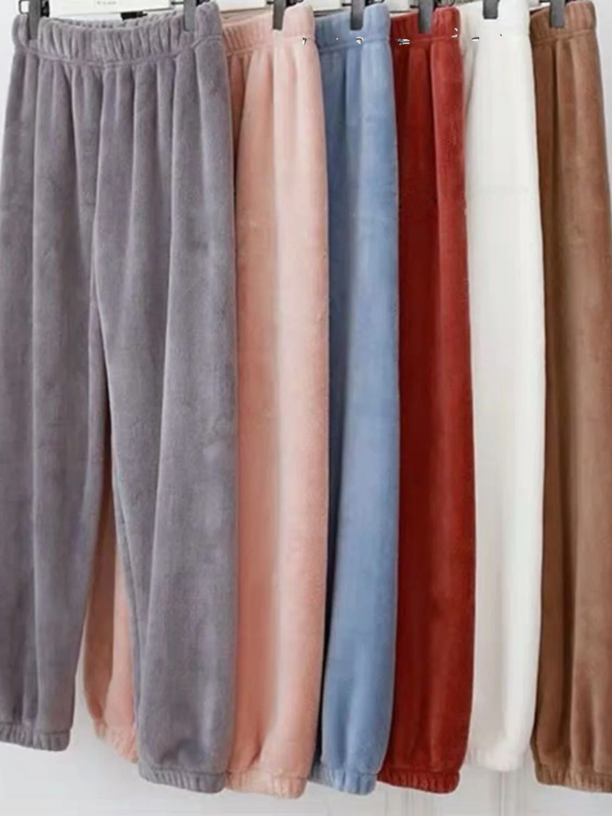 Thickened Fleece Warm Pants Coral Fleece Comfortable Double-sided Velvet Cuffed Home Outdoor Wear Casual Lantern Pants