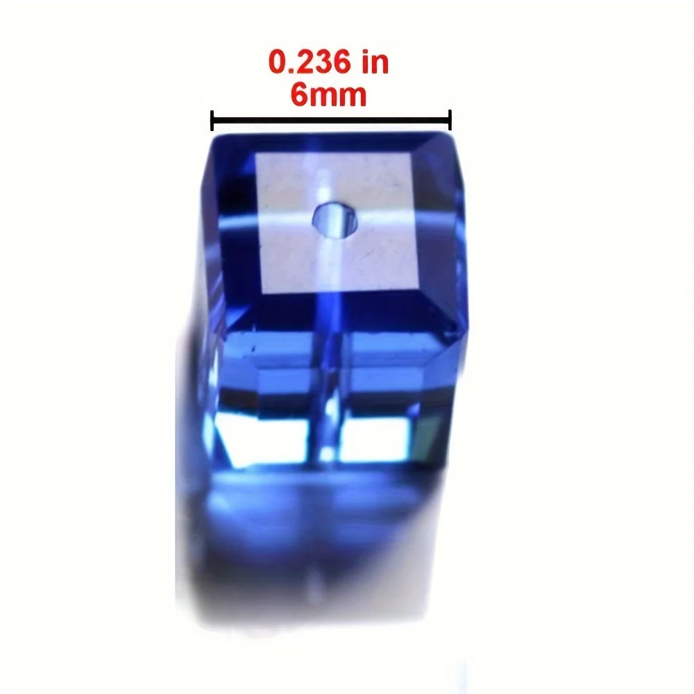 50pcs 6mm Colorful Cubic Glass Beads Spacers Charms Accessories For DIY Jewelry Making Accessory Making Supplies Decor Ornament