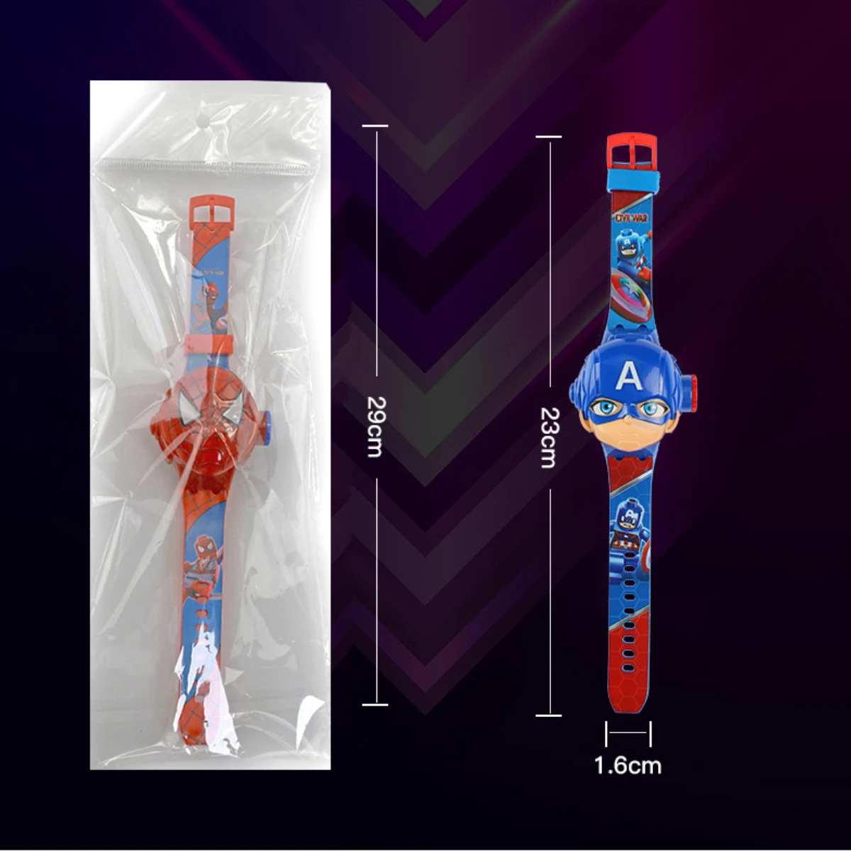 Disney Kid Cartoon Cool Ptojection Watch Marvel Spider-Man Boy Unicorn Princess Elsa Flash Electronic Digital Student Toy Clock