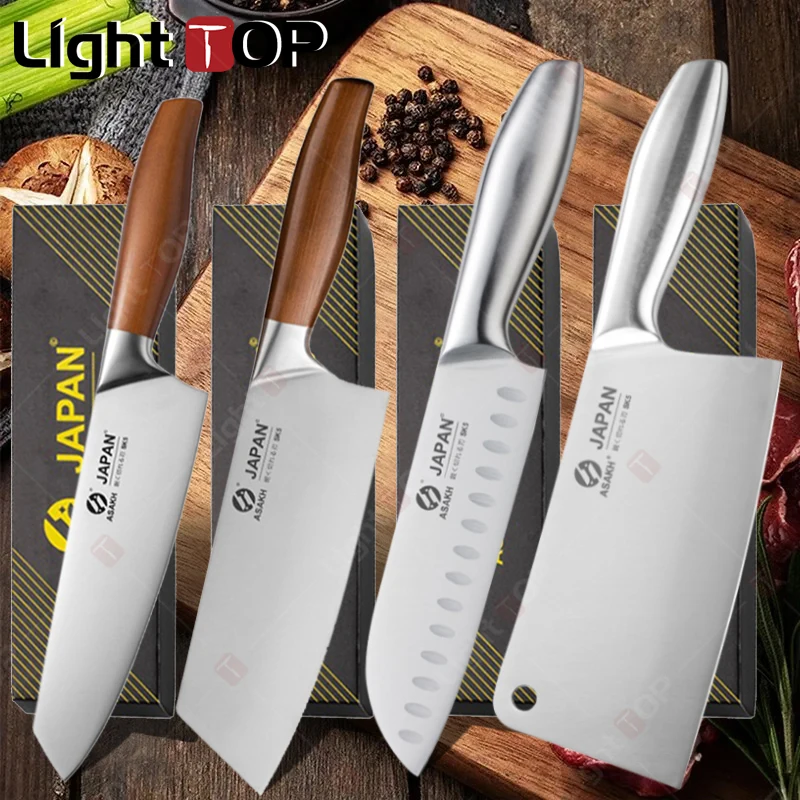 

Stainless Steel Kitchen Knives Japanese Chef Knife Butcher Meat Chopping Cleaver Professional Santoku Knife BBQ Cooking Tools