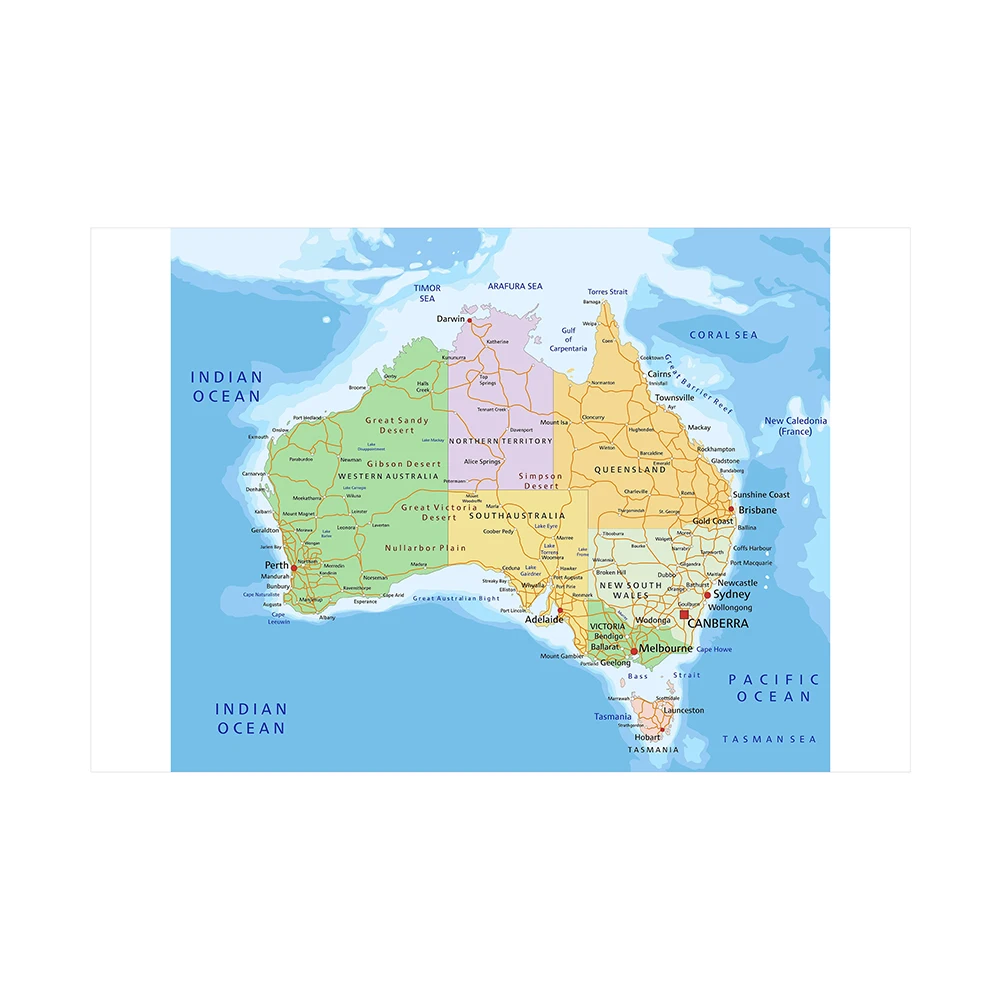 Mapa tras drogowych Australia Plakat ścienny Włóknina Płótno Malarstwo Dekoracja domu Biuro Artykuły szkolne 150 * 100 cm