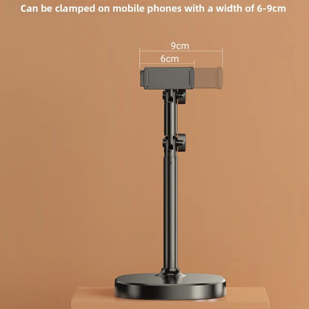 Adjustable Height Telescopic Phone Stand 360° Rotate Stable Base Desktop Phone Holder Universal Metal Mobile Phone Bracket