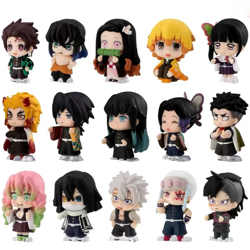 

Tanjirou Kochou Shinobu Tsuyuri Kanao Akaza Rengoku Kyoujurou Anime Model Ornament Box Toys Character queue standing Gacha