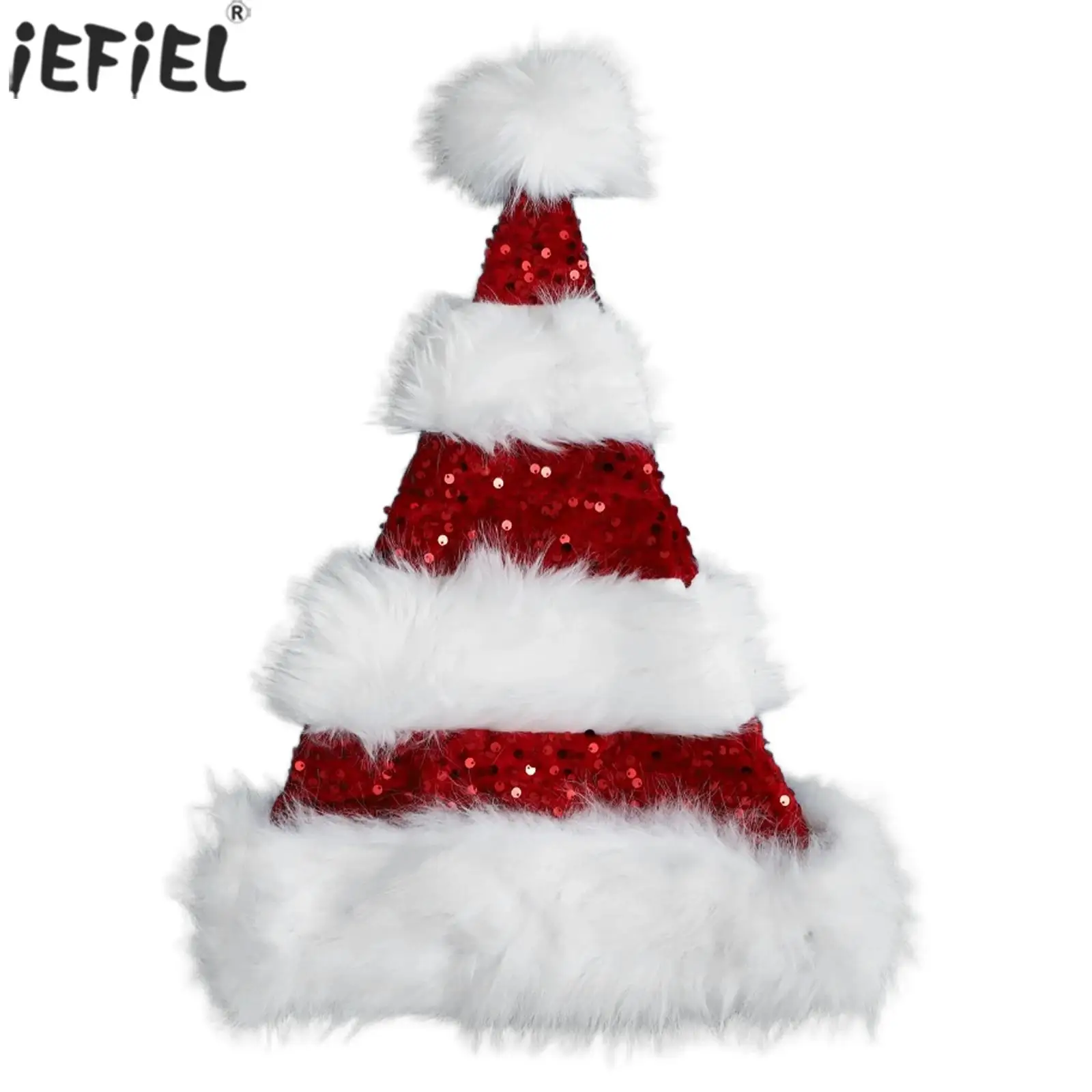 1 قطعة عيد الميلاد سانتا قبعة لينة أفخم عيد الميلاد Pompom قبعة تأثيري ملحق قبعات للبالغين الرجال النساء عيد الميلاد عطلة حفلة هدية