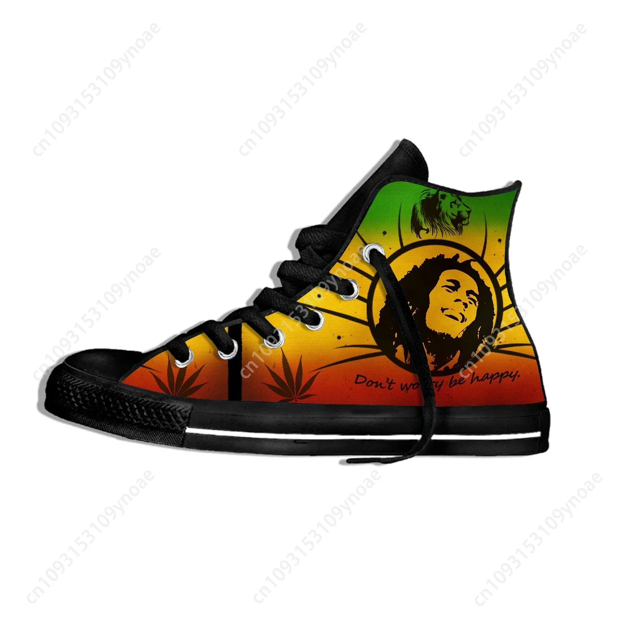 Legend Bob Marley Reggae Star Rasta Music Funny Fashion Lightweight High Top Cloth Shoes Mens Womens Casual Breathable Sneakers
