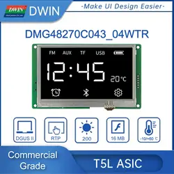 DWIN 4.3 inç 480*272 piksel çözünürlük 262K renkler TV-TN-TFT-LCD ticari sınıf DMG48270C043_04W