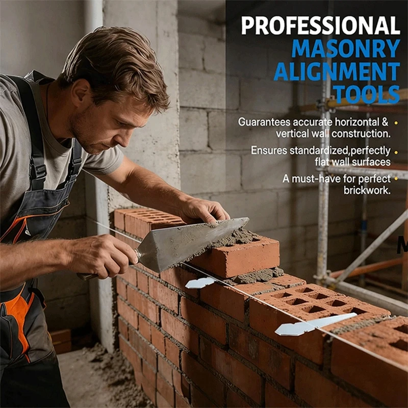 AC88 Masonry Line Pins, Bricklaying Pins, Wall Line Stake, Brick Line Pin, Building Pin, 12 Pack, for Brick Wall Construction