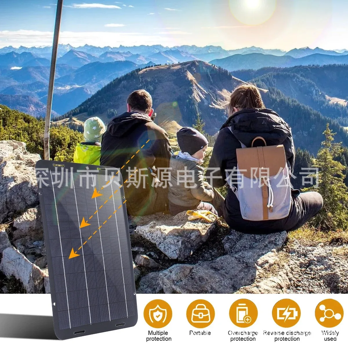 Polycrystalline 11W18V12V Car Battery Charging Board Maintenance Battery Health Photovoltaic Board