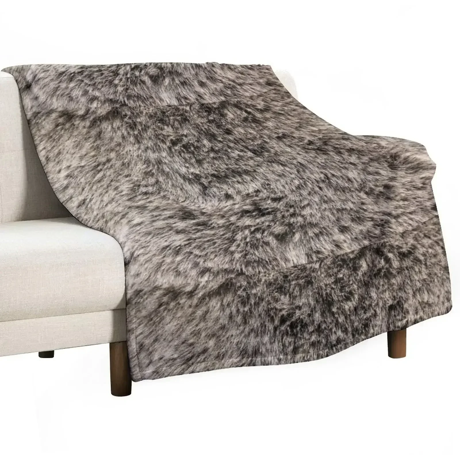 

Faux Fur Texture Throw Blanket Multi Purpose Soft Warm Blanket for Home Travel