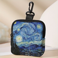 1 pc Starry Sky Pattern Printed Large Capacity Coin Wallet Digital Printed Coin Wallet Storage Bag, Ideal Choice for Gifts