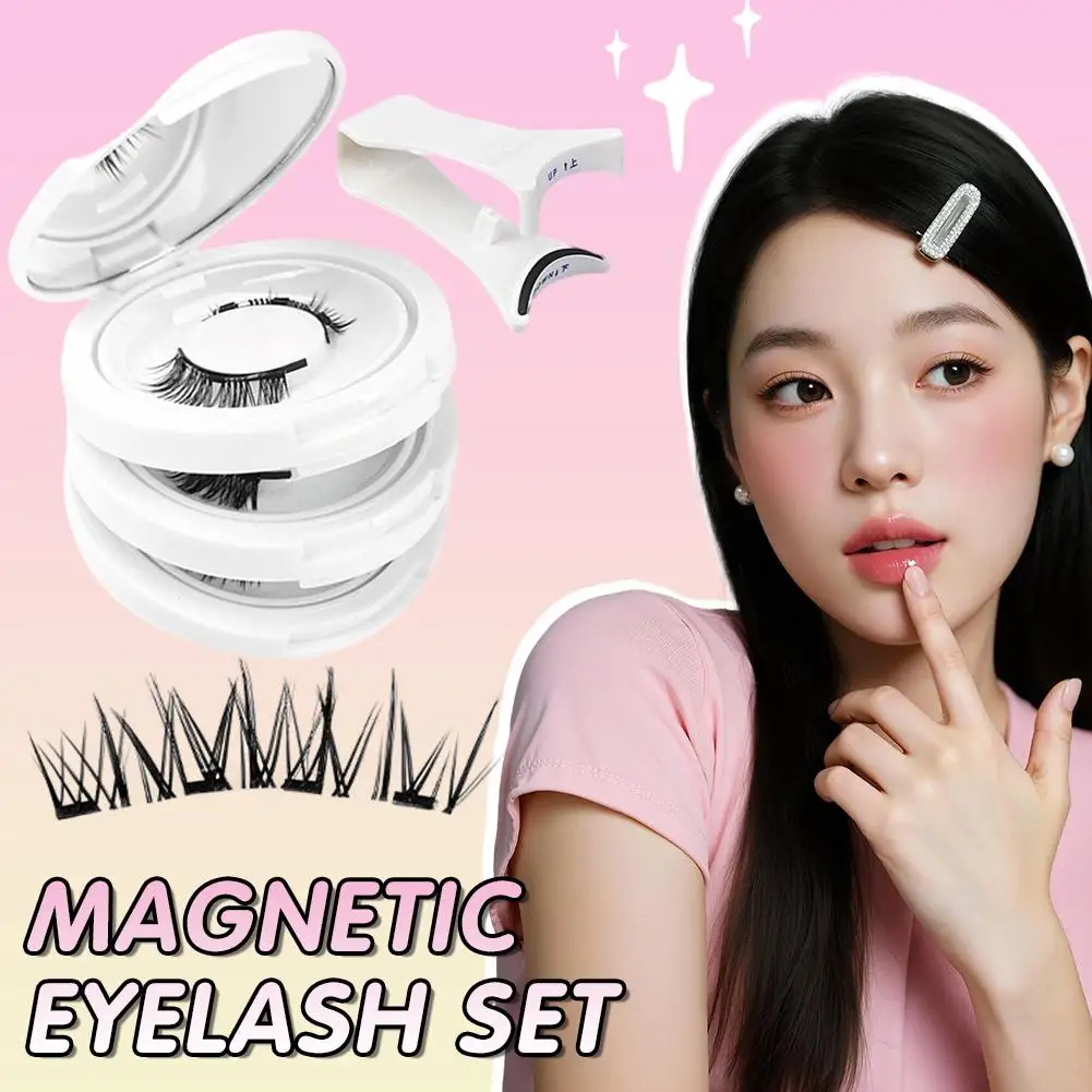 3 paia ciglia finte magnetiche con pinzetta bianco e piccolo diavolo indossare ciglia al chiaro di luna riutilizzabili per girasole facile Y0O9