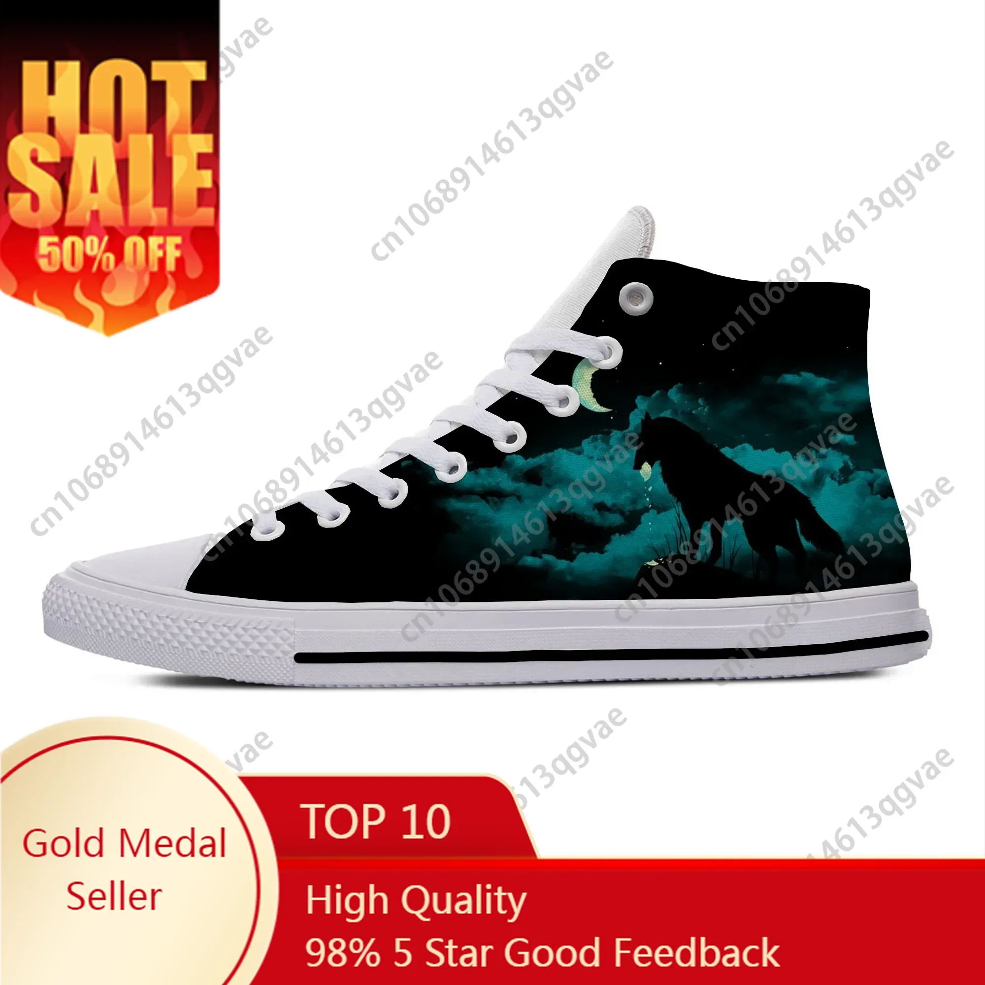 

Hot 3D Wolf Animal Personality High Top Sneakers Mens Womens Teenager Shoes Canvas Sneaker Casual Couple Shoes Custom Made Shoe