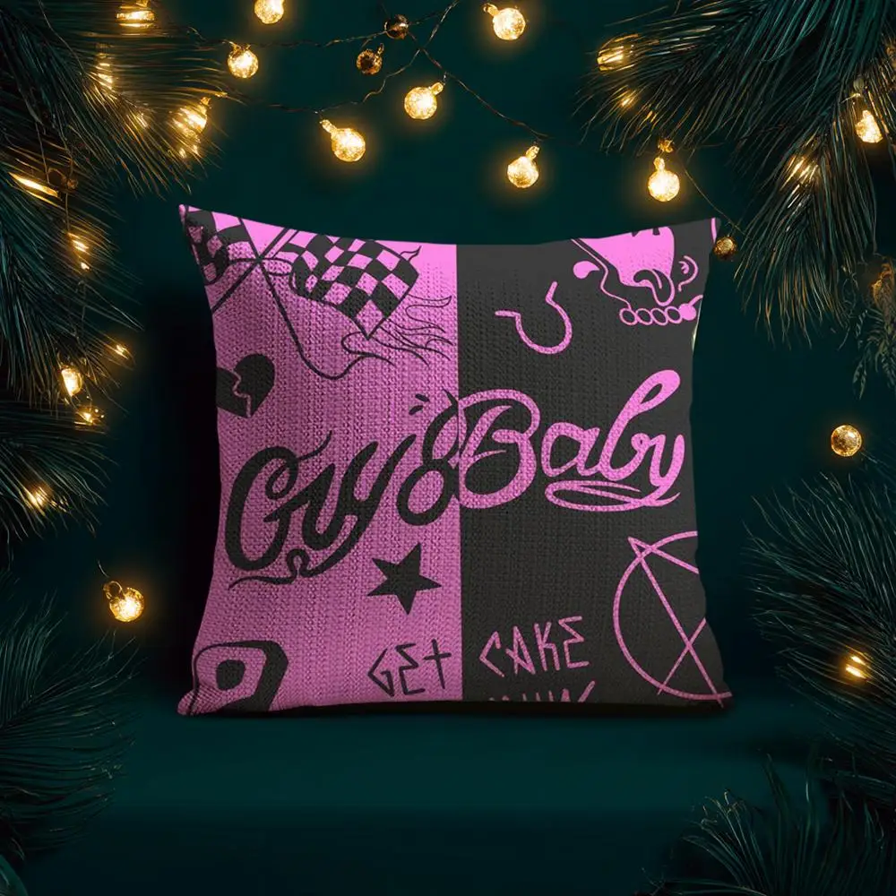 L-Lil Peep H-Hell Boy كيس وسادة كتان طبيعي نسيج عضوي طباعة على الوجهين قابلة للتنفس مثالية للديكور المنزلي