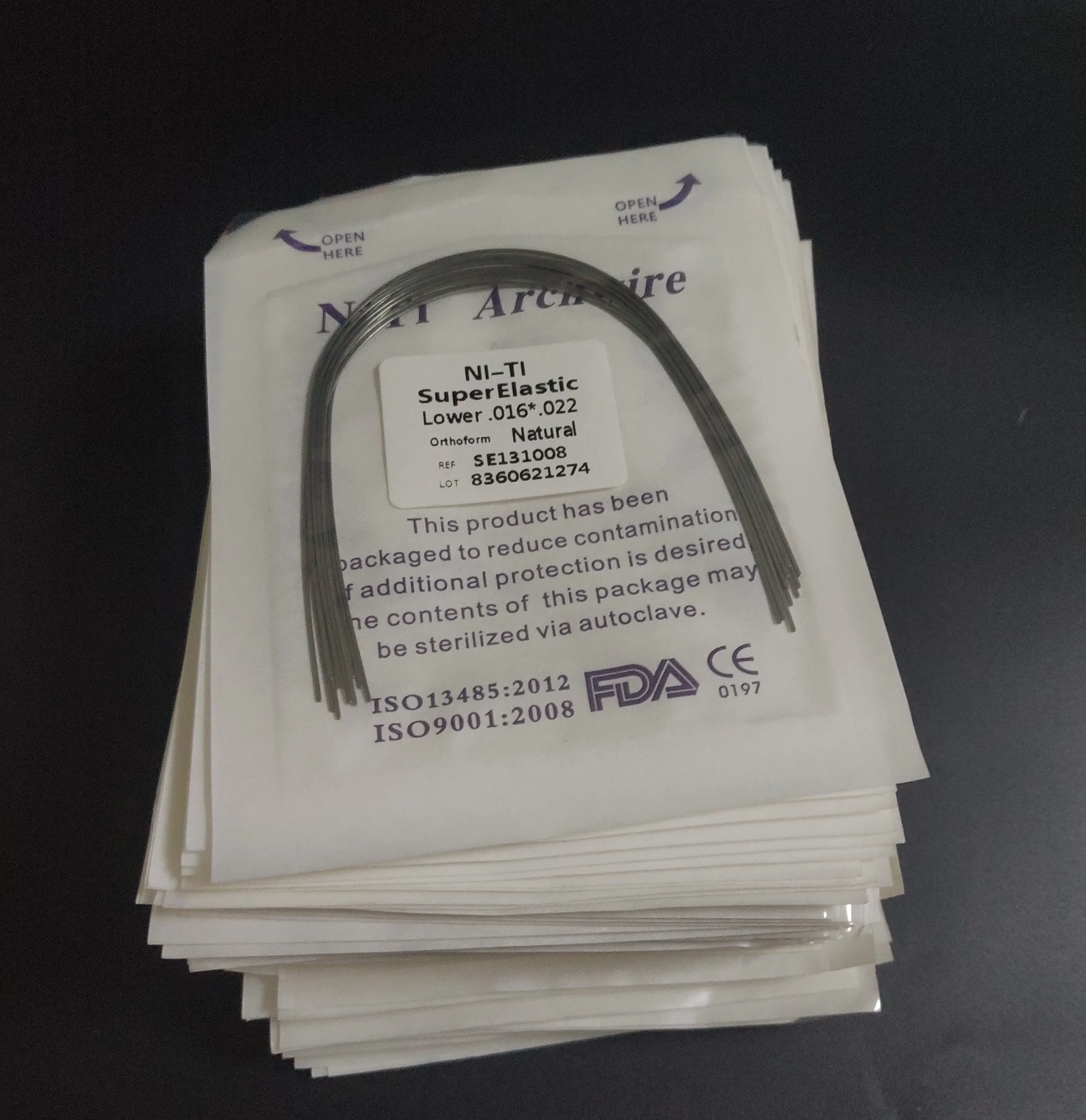 10Packs/100Wires Dental Super Elastic Niti Round/Rectangular Arch Wires  Orthodontic Arches Arcs Nature Natural Form