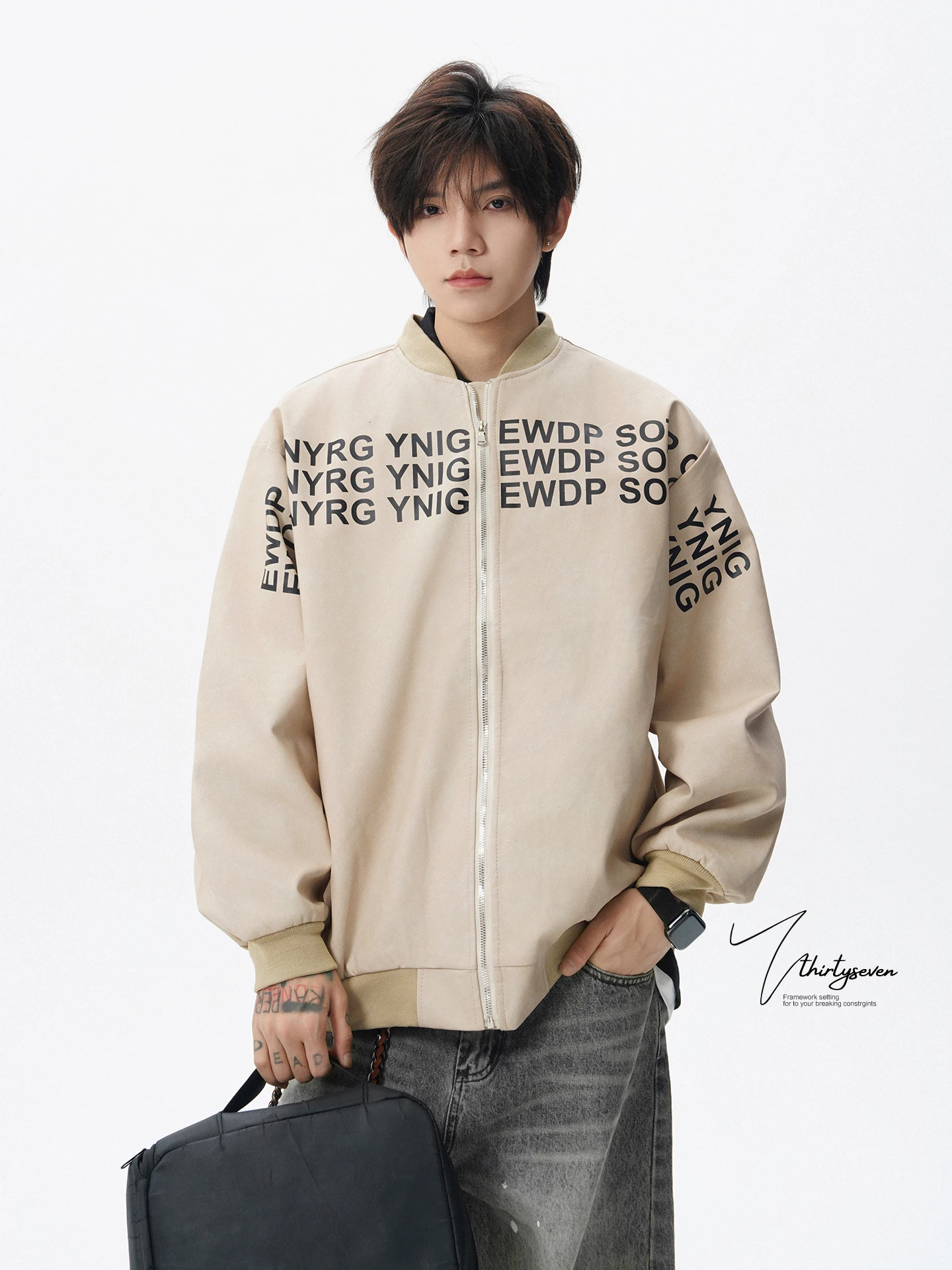 

V37 Американский бейсбольный джет для мужчин с буквенным принтом High Street Pilot Jaet Подростковый топ свободного покроя с принтом Jaet