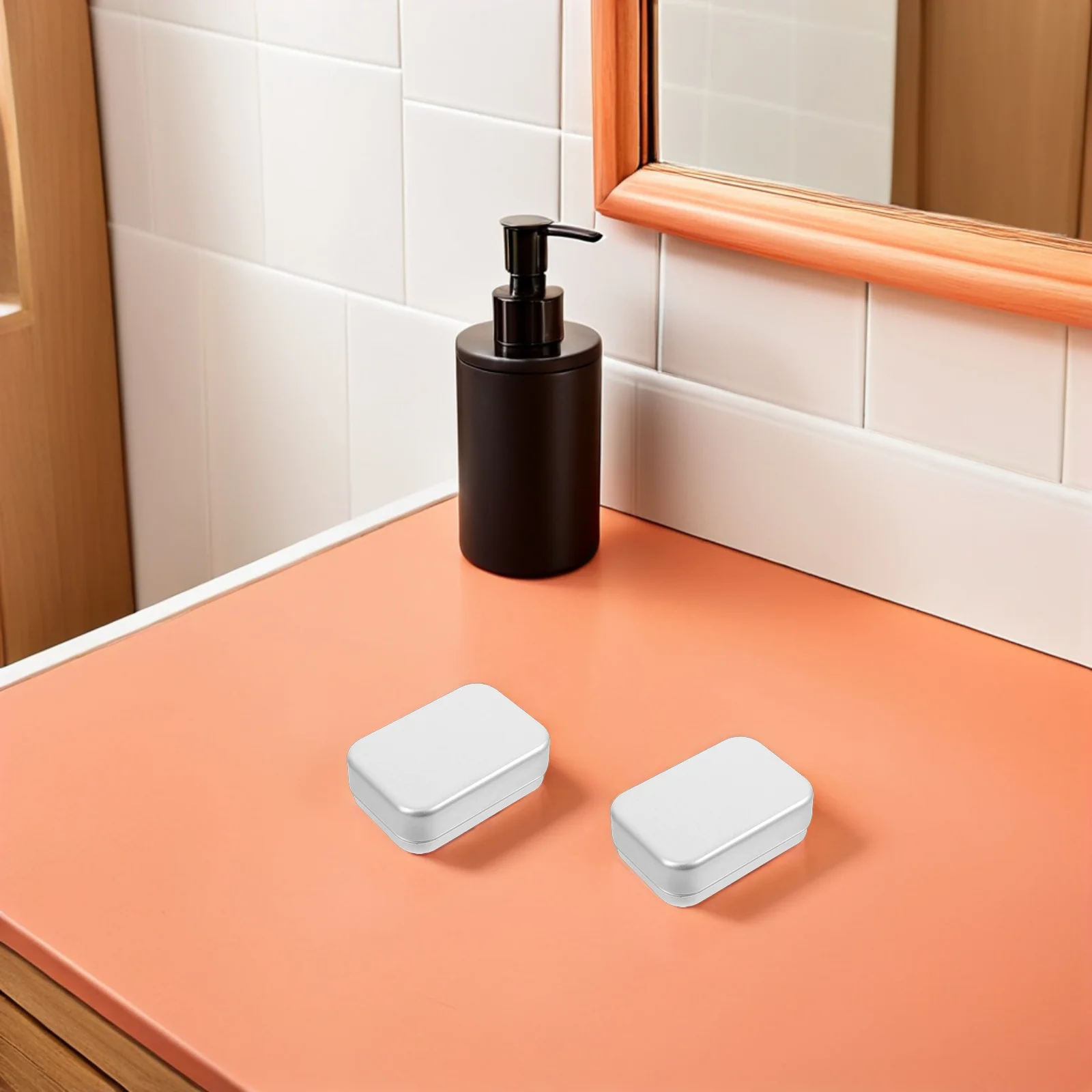 

3pcs Double Layer Drainage Box Large Rectangle Aluminum Soap Holder Lid Rustproof Bathroom Shower Storage Organizer Portable