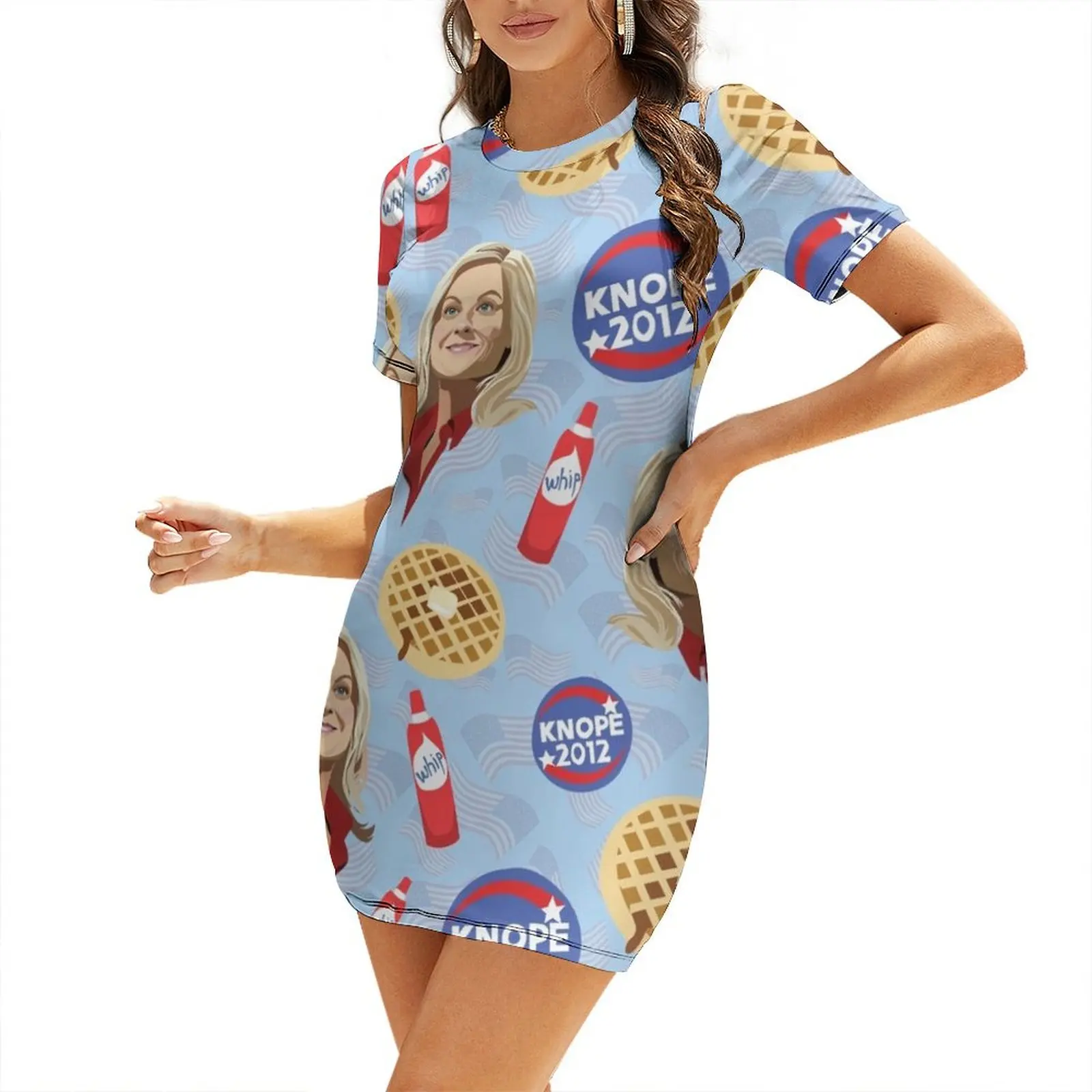 What's Important: Friends, Waffles, and Work Short Sleeved Dress Women's summer long dress Bride dresses