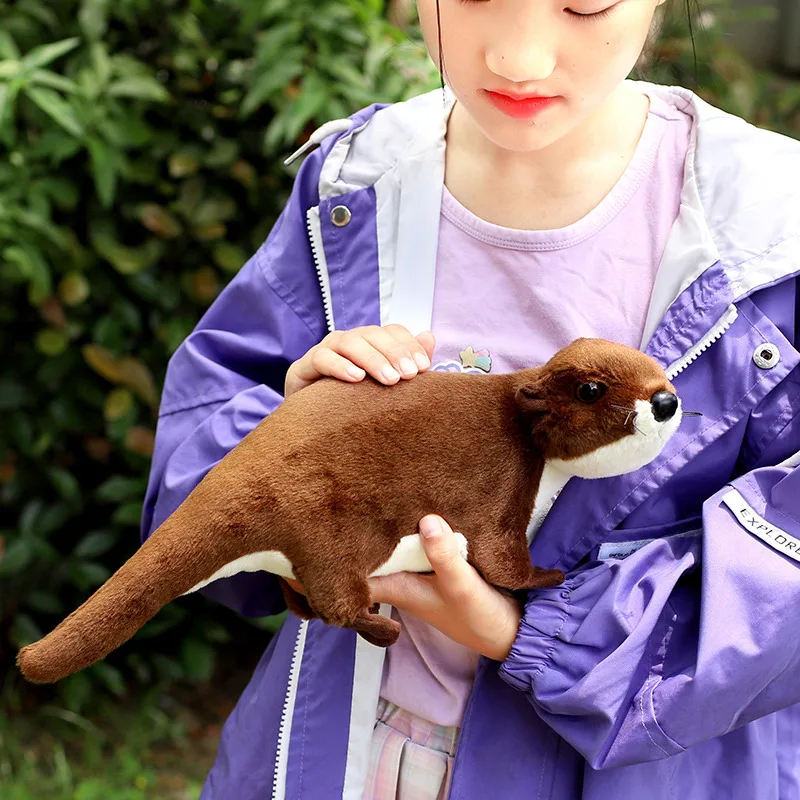 Reallife Lontra Peluche Realistico Farcito Animale Selvatico Carino Morbido Bambola Belle Lontre Giocattoli Decorazione Della Camera di Alta Qualità Regalo Per I Bambini