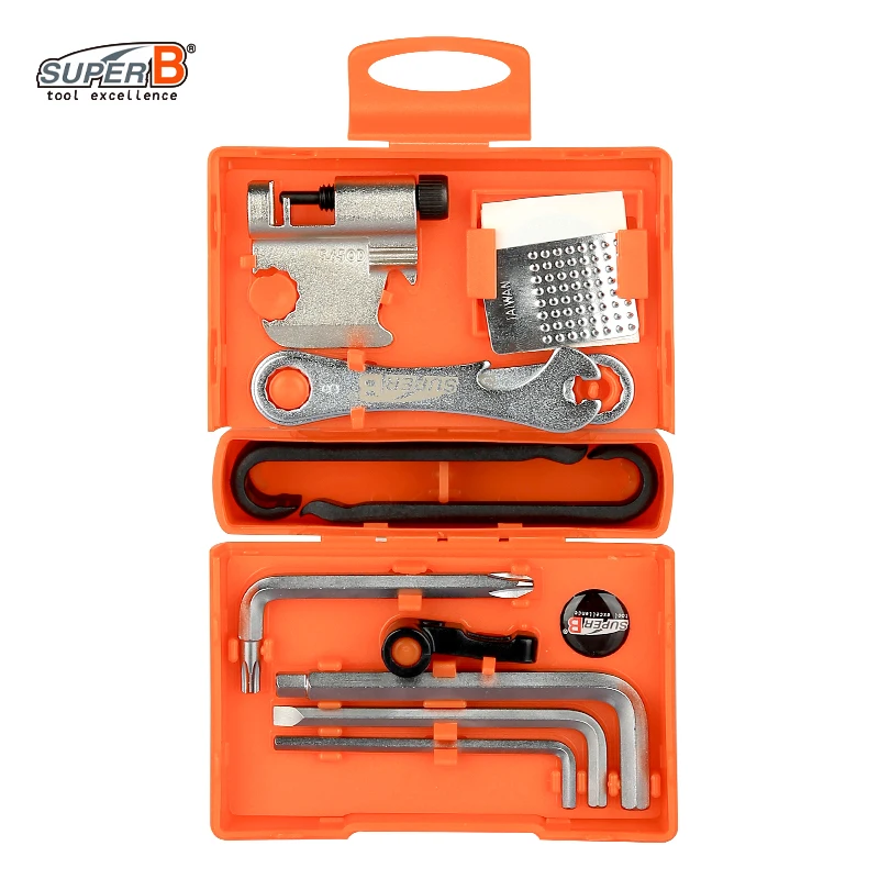 SUPER B TB-1180 26 In 1 Mini Portable Bike Multifunctional Tool Sets Box Cycling Tools Professional Bicycle Repair Tool Key Set