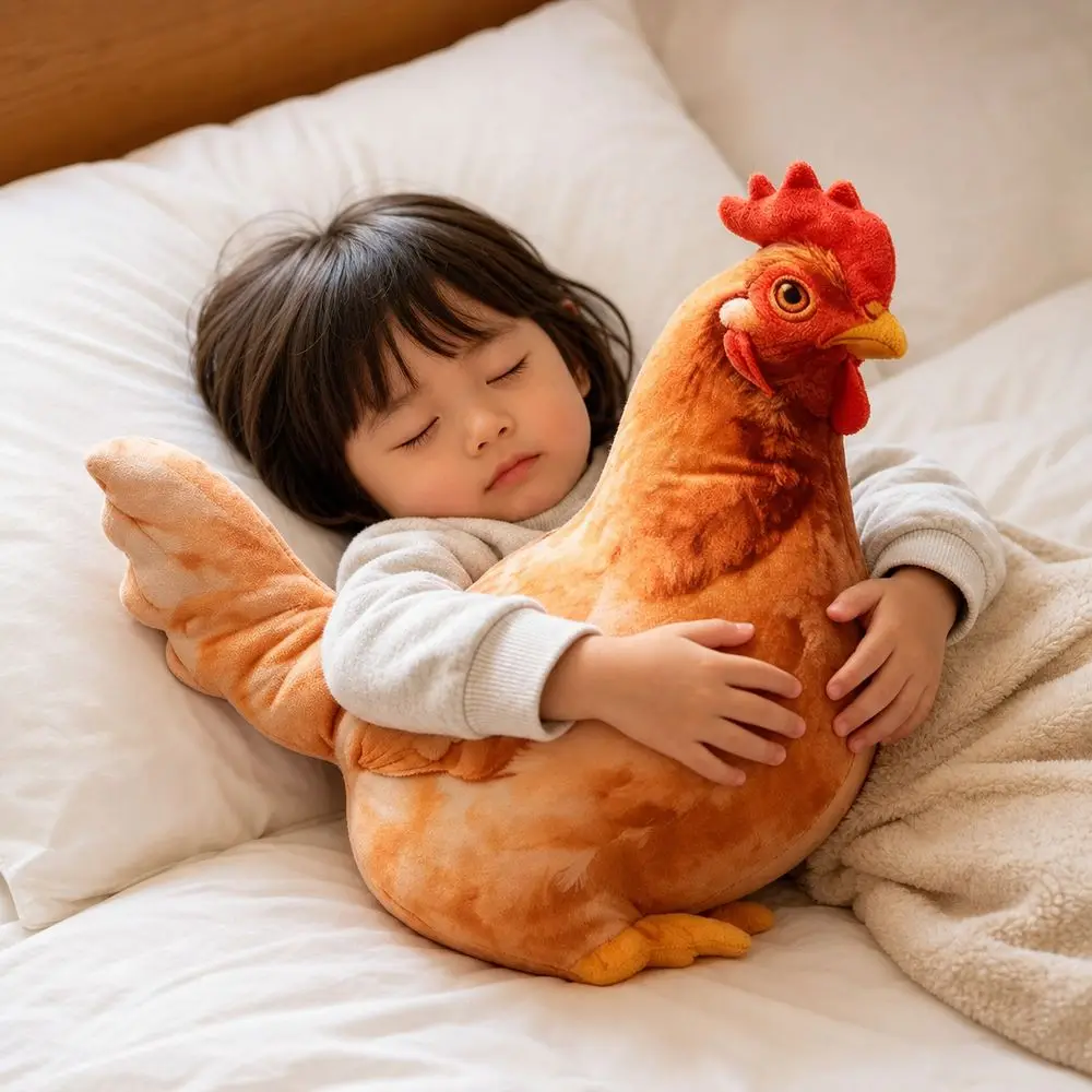 Plush Material Animal Body Pillow 30cm Size PP Cotton Filled Poultry Throw Pillows Soft Texture Cute Design Chicken Pillow