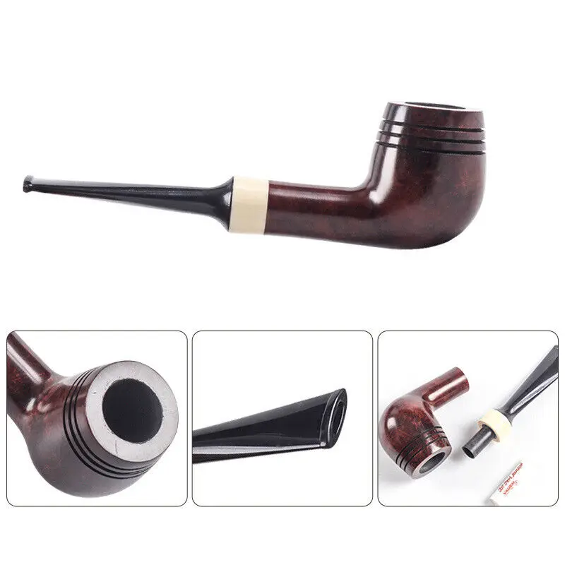 Classic Bruyere Pipe Handmade Solid Wood Smoker Smoking Tobacco Pipe Smoking Pipes straight Design Men 9mm Filter Pipe Gifts