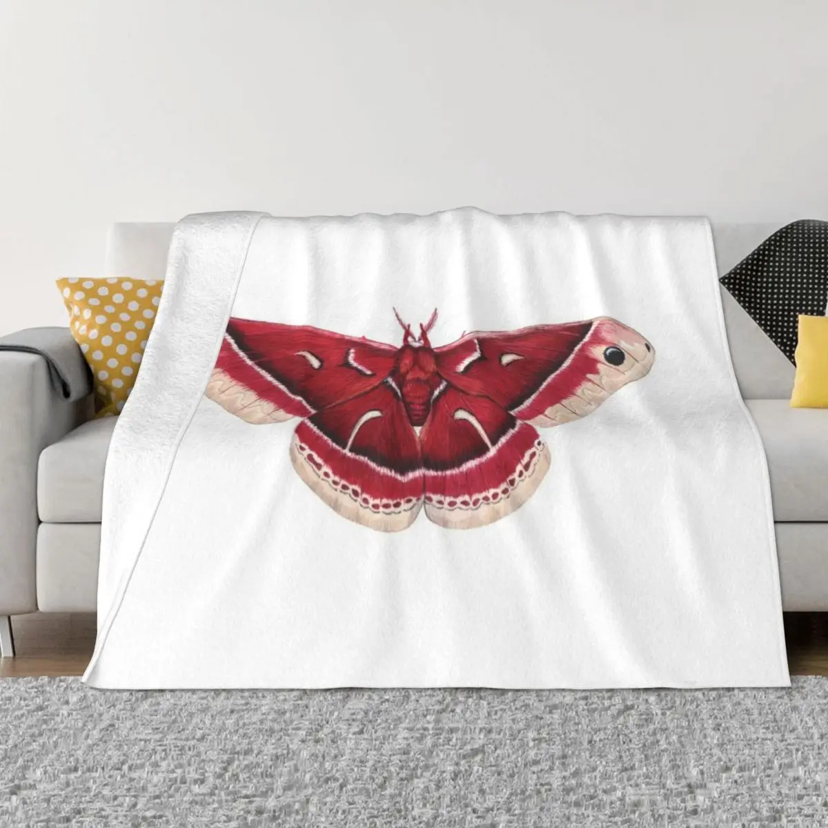 

Ceanothus Silkmoth (Hyalophora euryalus) Throw Blanket Blankets Sofas Of Decoration Travel Blanket warm blanket for winter