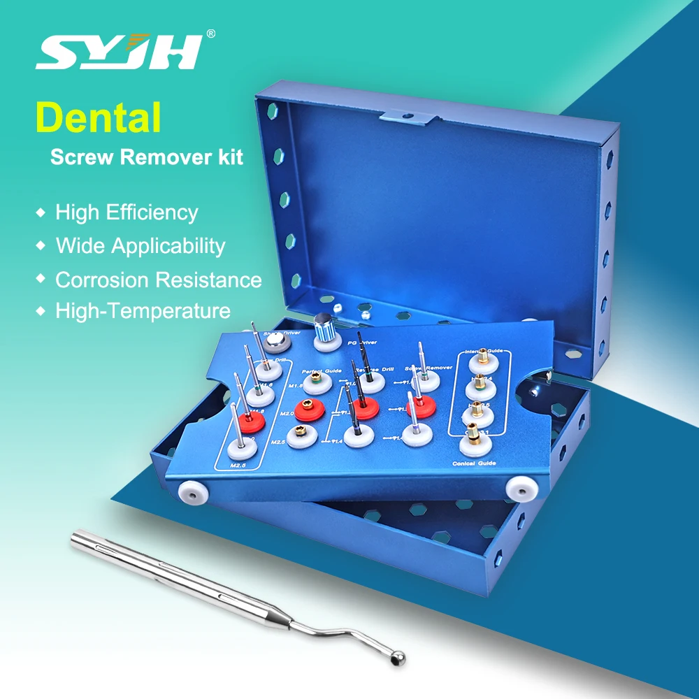 

SYJH Dental Implant Removal Kit Dentistry High Pressure Sterilization Implant Abutment Broken Wire Remove Dental Instruments