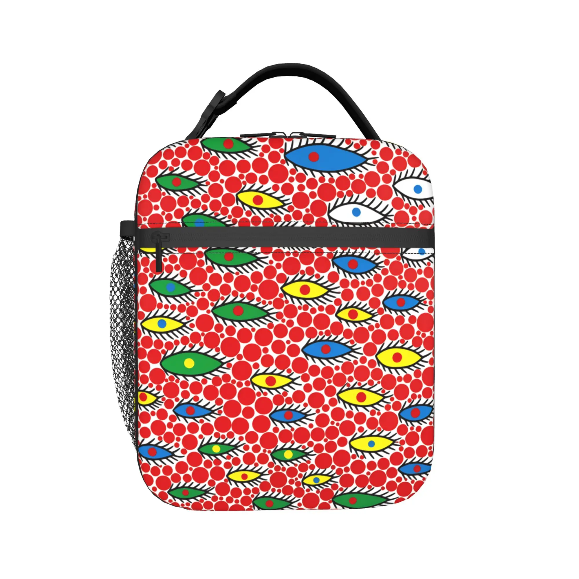 Yayoi Kusama Abstract Face Lunch Bag For Child  Travel Custom Lunch Box Funny Waterproof Thermal Lunch Bags