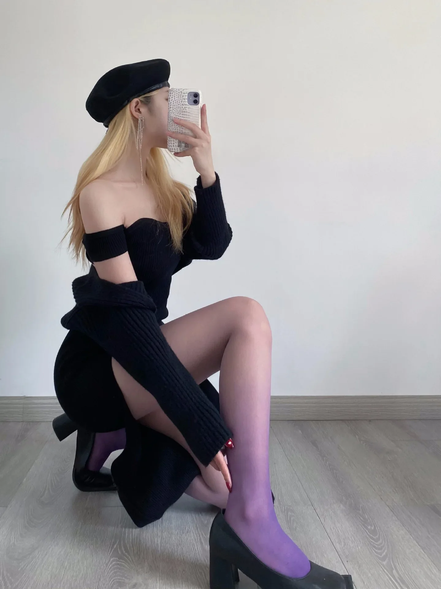 Atmungsaktive Bonbonfarbene Cosplay Anime Lange Niedliche Enge Damen-Strumpfhose mit Farbverlauf und Kontrastfarben, Ultradünn für Partys, Persönlichkeits-Accessoire – Detail 7