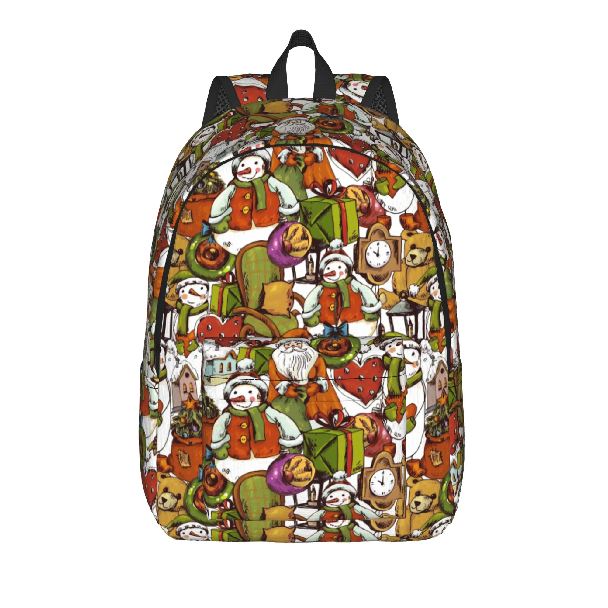 Hand Drawn Christmas  Background   Backpack  Modern Backpacks Student Cycling Big School Bags Designer Rucksack