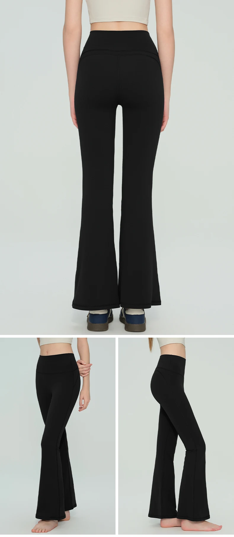 Neue Damen-Superweiche Schlaghose mit hoher Taille, elastisch, hüftformend, schlankmachend, atmungsaktiv, für Laufen, Fitness, Outdoor und Freizeit. – Detail 12