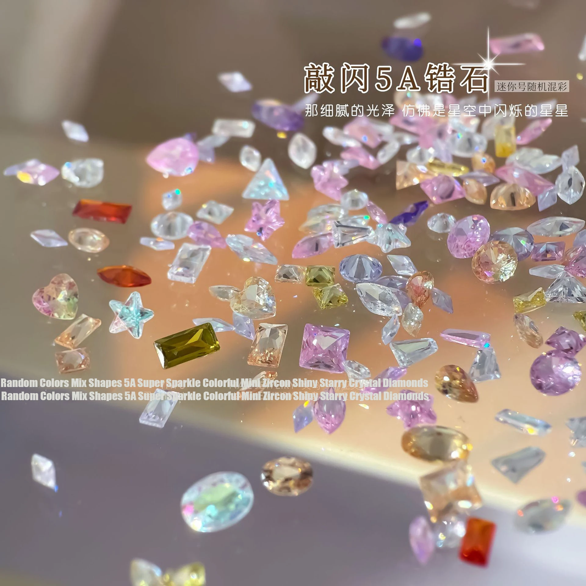 50PCS Sparkle Aurora Clear Frost Colorful Zircon Mini Nake Diamonds Nail Art Rhinestones Decorations Manicure Mix Shapes Charms