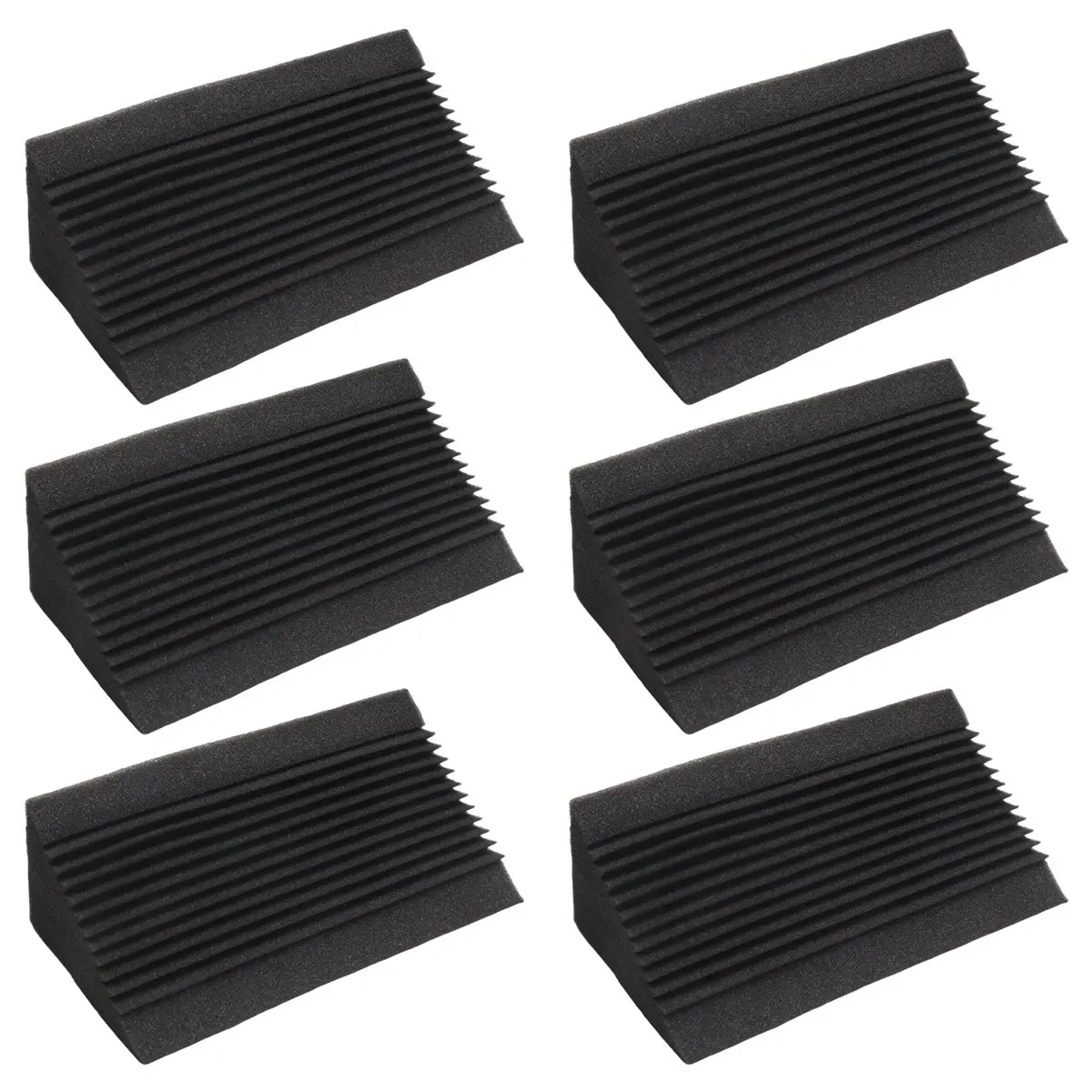 Compatible 6 PCS Acoustic Foam Charcoal/Black Trap Sound Absorption Studio Soundproofing Corner Wall 12 x 12 x 24 cm