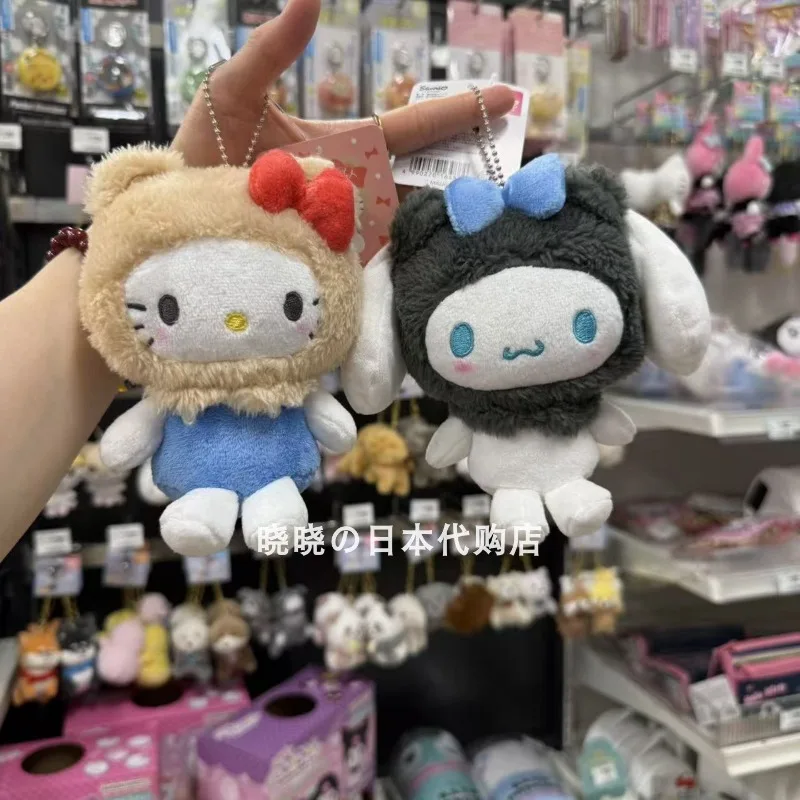 

Sanrio костюмы с головой животного кукла Китти Мелодия Куроми Cinnamoroll плюшевые декоративные подвески брелки аниме игрушки для детей