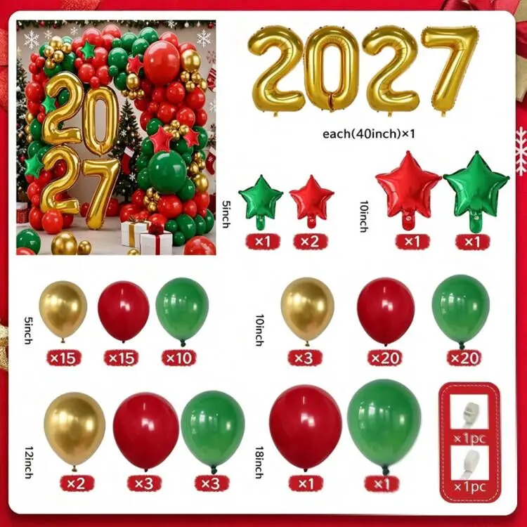 2027 Garland Arch Kit Balloons Happy New Year Christmas Party Decoration Festival Party Supplies Photo Props Home Decoration