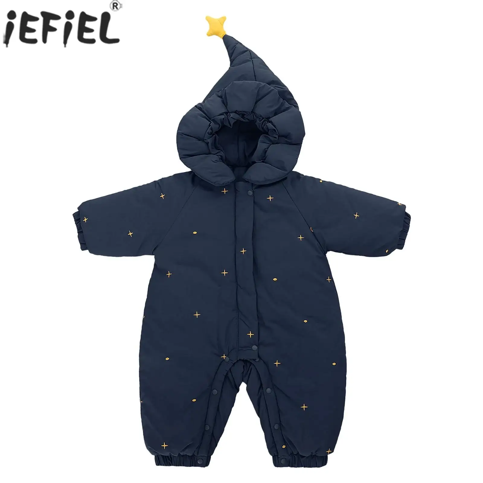 الرضع طباعة سميكة مقنعين السروال القصير الشتاء الدافئة سنوسويت ملابس خارجية سحاب أكمام طويلة مبطنة بالقطن بذلة للحزب اليومي