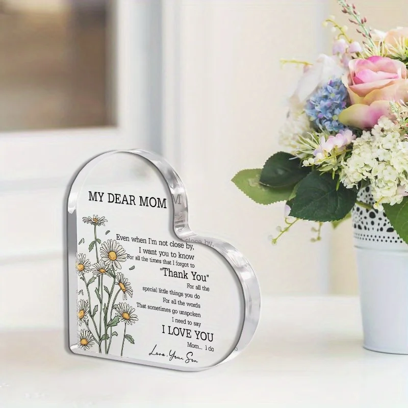 Love-themed Daisies Acrylic Decorative Piece Mother's Day Gift Birthday Gift  Mom Souvenir Shooting Props High Appearance